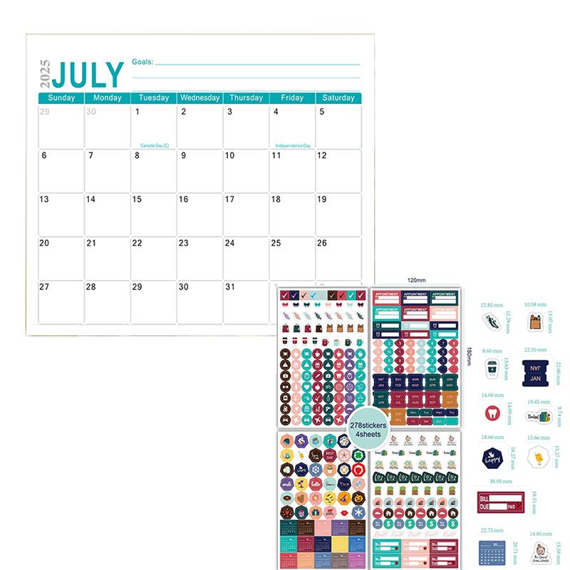 Magnetic Calendar from July 2025 - December 2026, 12x10 Inch Magnetic Calendar Refrigerator Magnets Paper Planner 18 Months