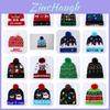 Gorro de Natal Aconchegante de Tricô Acrílico com Luzes LED para Moda de Inverno