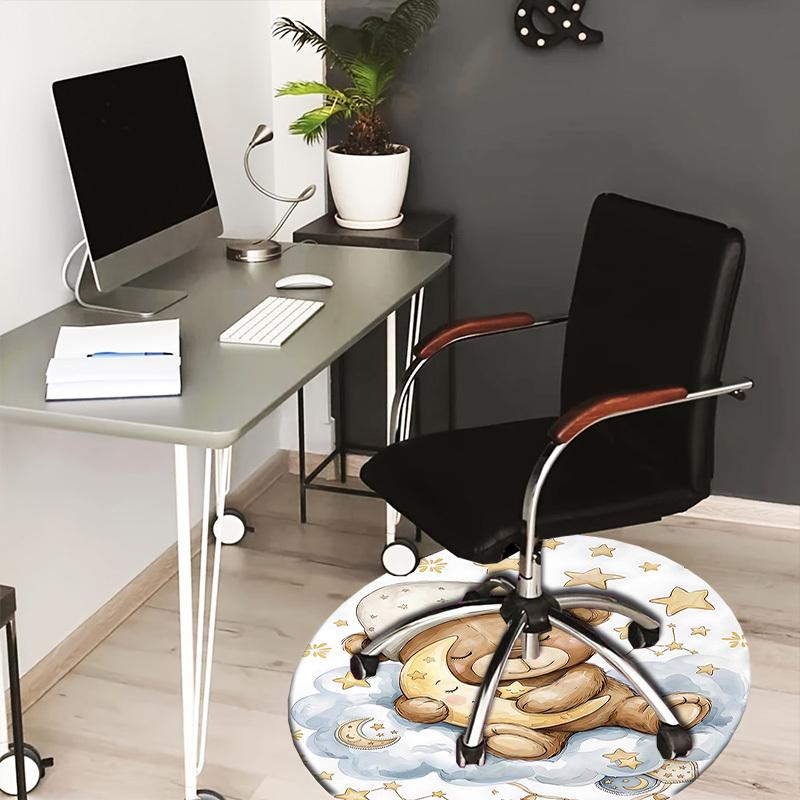 1PC Bear Cloud Non-Slip Floor Round carpet, Office, family, bedroom, Large Area Rug Indoor Rugs, Durable Polyester-L0410