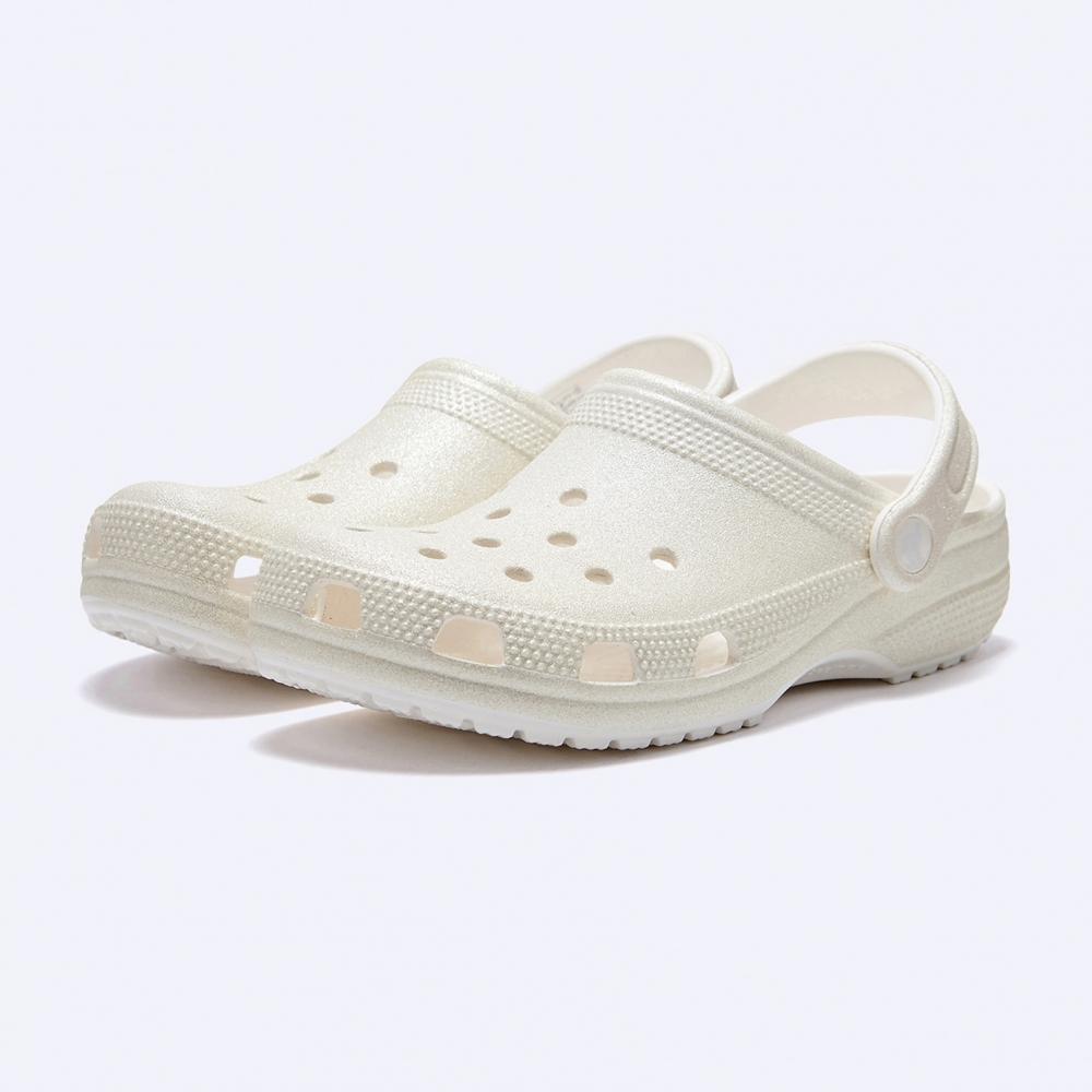 Crocs Klassische Glitzer-Clogs Weiß 205942 100