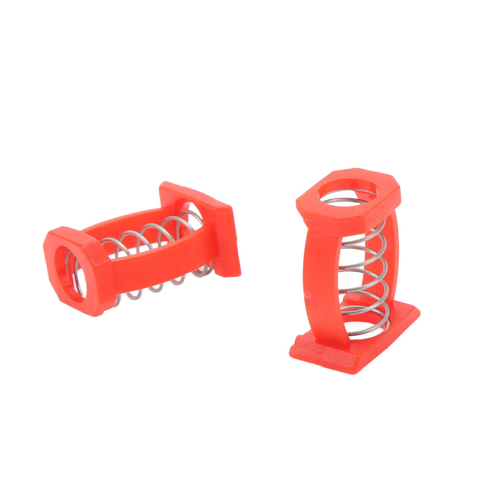 2pcs Folding Stem Clamp Knob Adjustment Spring Support Folding Bike Stem Fixing C Clamp Spring Accessories Red