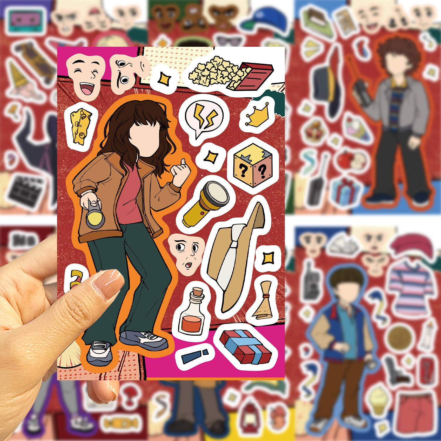 

8/16 Pcs Cartoon People Jigsaw Puzzle Stickers DIY Toys for Reward Stationery Box Notebook Fridge Helmet Suitcase Piano