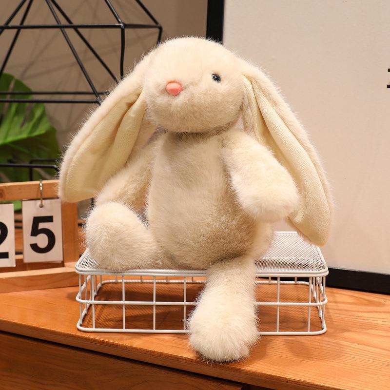 Adorable Droopy-Eared Bunny Plush Toy - Soothing Rabbit Doll, Perfect Birthday Gift for Girls 30cm (0.175kg) Small