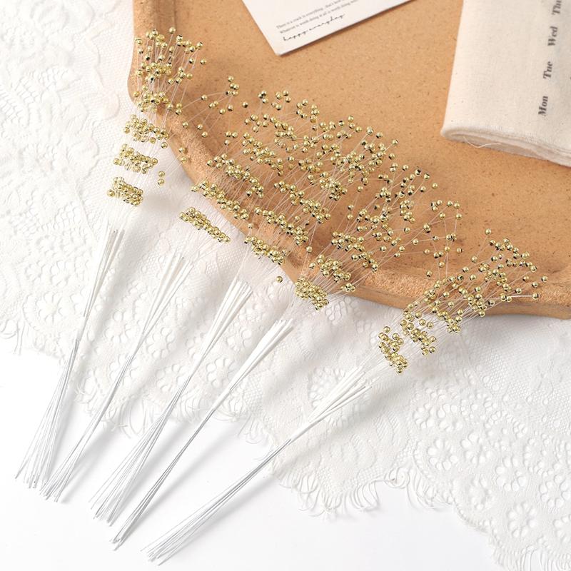 

21.5CM Pearl String Bouquet Accessories Artificial Bouquet Pearl String for Home Wedding Party Decoration DIY Crafts Supplies 1Pcs золотий