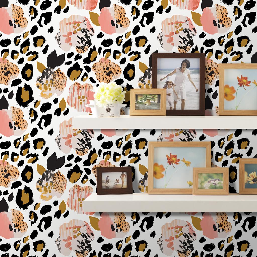 Tiger Texture Peel and Stick Wallpaper Vinyl Stripes Self Adhesive Wall Paper Removable Contact Paper for  Cabinets Drawers