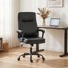 Office Chair, Ergonomic, PU Leather, Adjustable Height, Tilt, 360 Swivel, Black