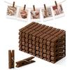 Mini Clothes P Wooden Colored Small Clothesp for Photo 1.4 Inch 50 PCS Brown, Tiny Clips Close Pin for Baby Shower Classroom Crafts Project