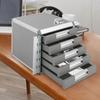 Storage Box Metal Drawer Box Lockable Document Storage 5 Compartments Drawer Box A4 Filing Cabinet Aluminium Alloy Office Box
