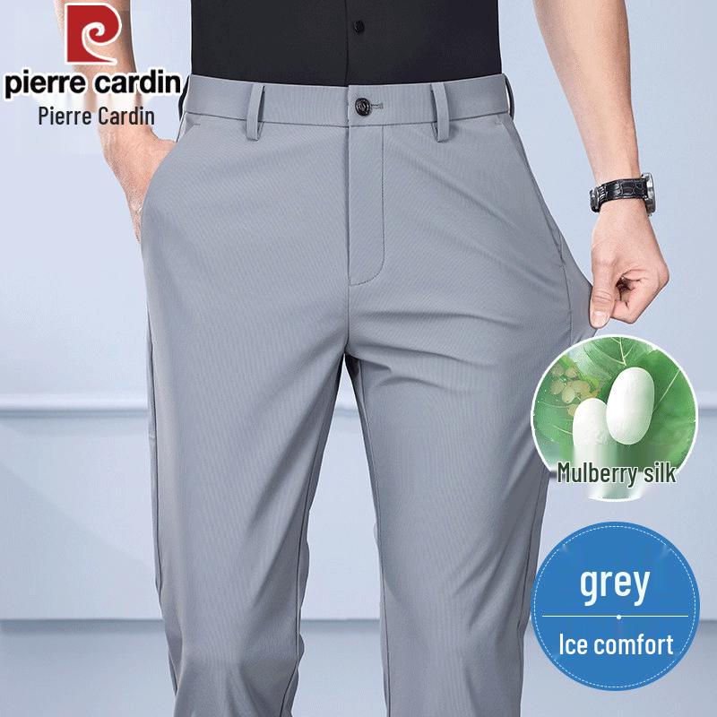 Pierre Cardin Men s Silk Blend Business Casual Straight-Leg Pants 36