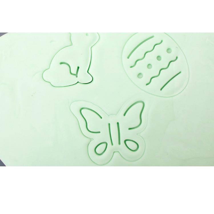 4pcs Cookie Stamp Biscuit Mold 3D Cookie Plunger Cutter DIY Baking Mould Easter Rabbit Cookie Cutters for Kitchen Tools