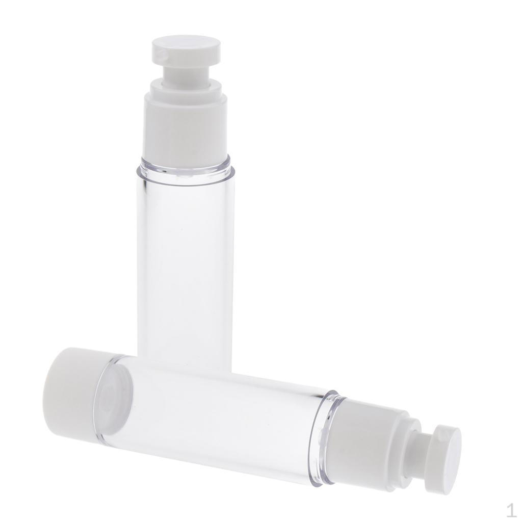 

2 Bottles of Airless Pump, Lotion, Cosmetic Moisturizer Container, 15ml / 30ml 50ml 50ml