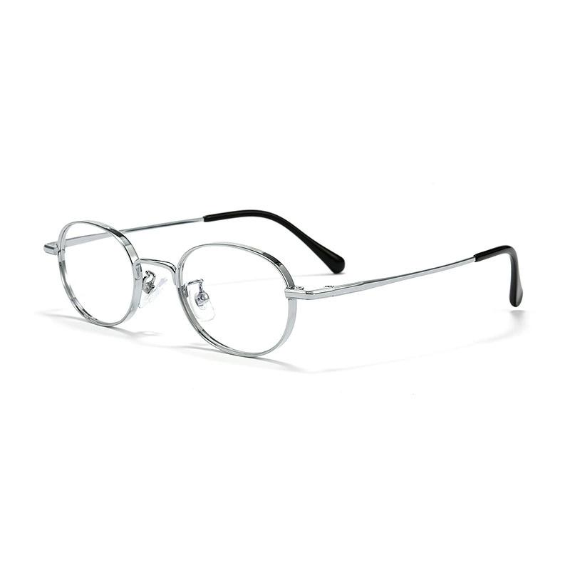 Minimalistische runde Brille - Reines Titan, Anti-Allergie & Langlebig, Kleiner Rahmen, Retro Hipster-Rahmen Für Damen/Herren