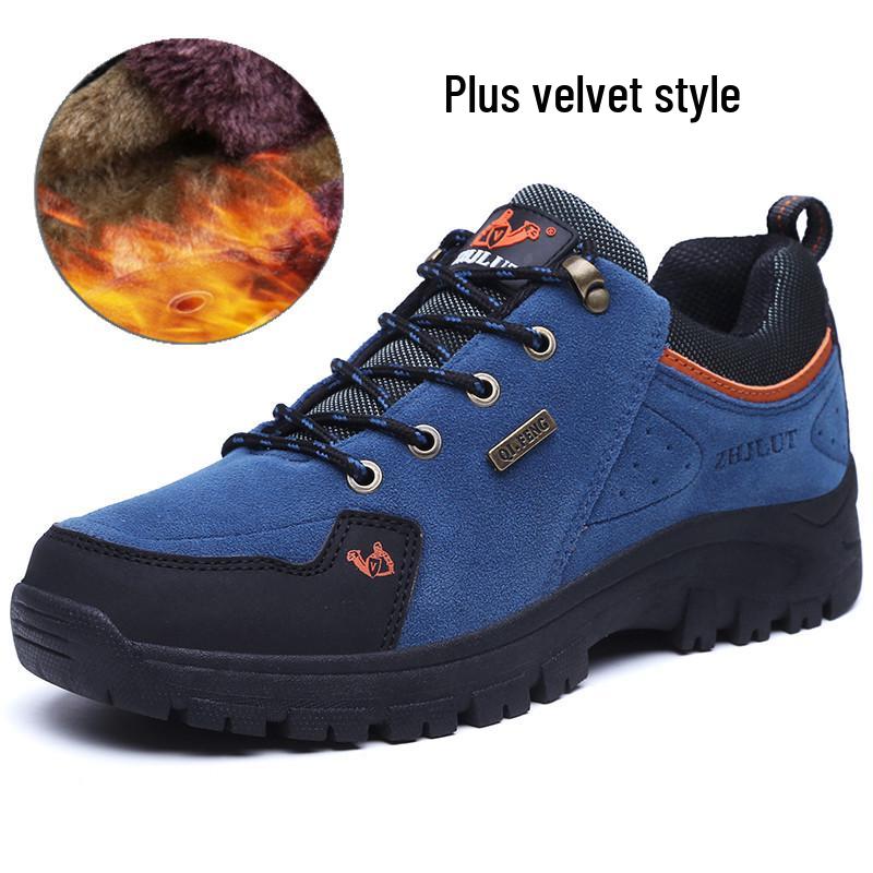 Autumn/Winter Outdoor Low-Top Hiking Shoes for Men & Women - Cotton Lined