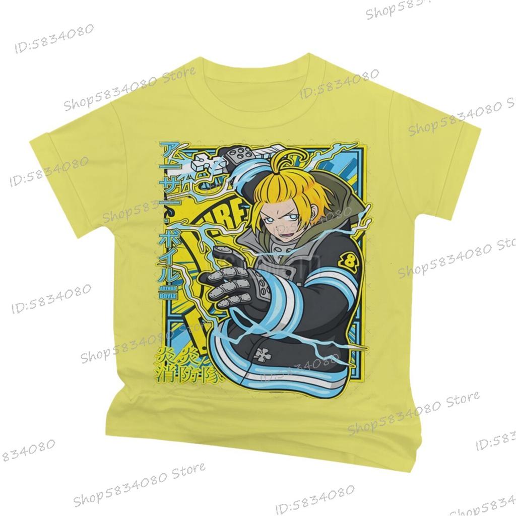 Japanese Anime Fire Force Graphic T Shirts Unisex Women Fashion Streetwear Soft Tee Unisexs Fire Force Printed Street Cool Tshirts