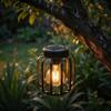 Outdoor Hanging Lantern Waterproof Garden Decorative Light with Hollow Cage Design for Patio Yard Porch Ambient Lighting