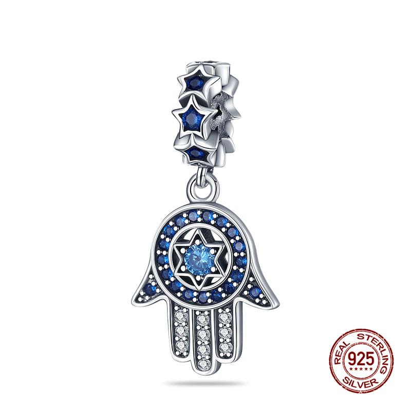 925 Silver Devil's Eye Charm Beads 3mm Fit DIY Bracelet Women's Fashion Jewelry Gift Original Handmade