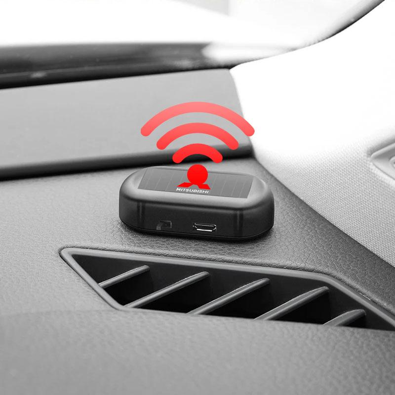 Car Fake Security Light Solar Powered Universal Warning LED Light Alarm Lamp Anti-Theft for Mitsubishi Ralliart Center Hub Cap