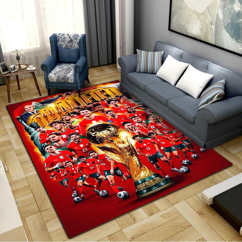 Tappeto Tappeto Nazionale Portogallo per Soggiorno Camera da Letto Casa Decorazione Divano, Tappetino Antiscivolo per Giochi Bambini