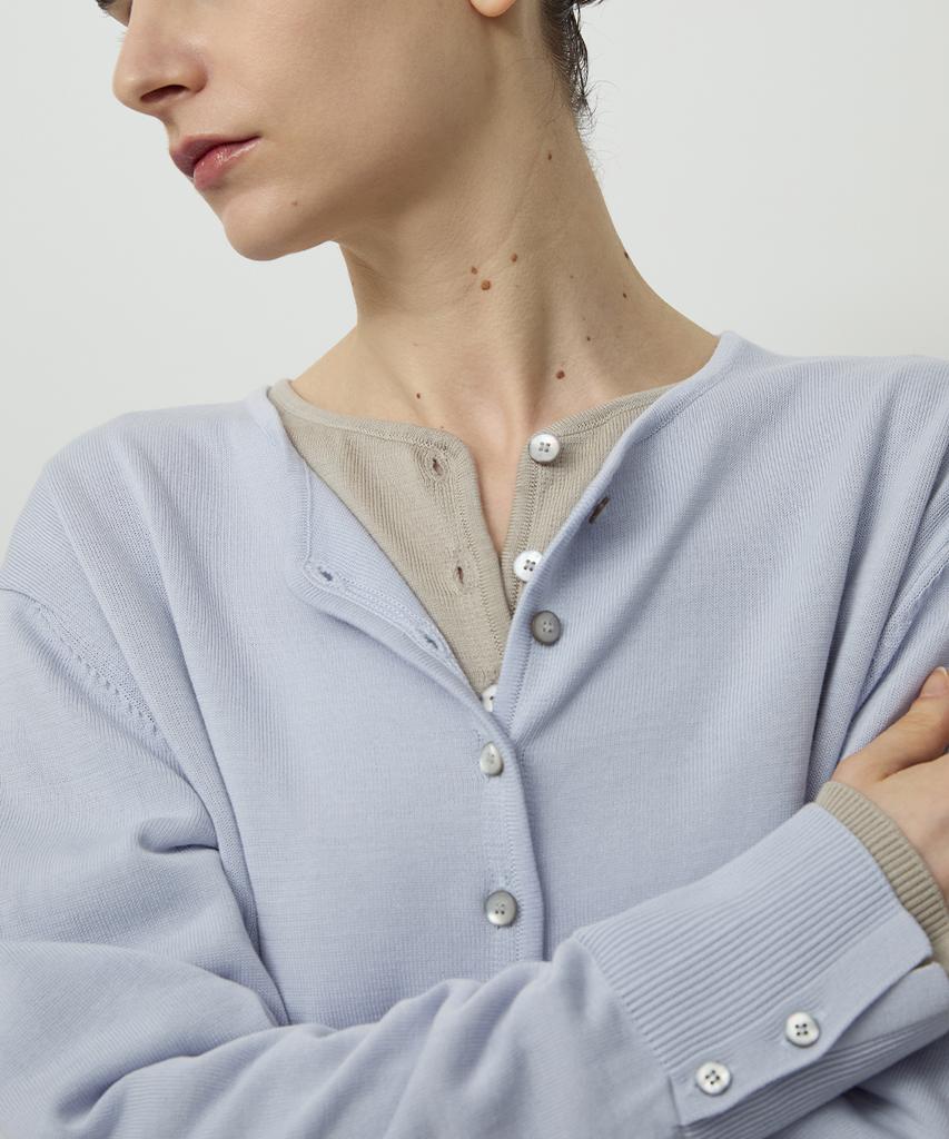 Leopeusaideuhwaiteulabel Petite Button Cardigan Sky Blue