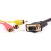 1,5M VGA zu 3RCA Kabel Vergoldetes AV-Konverterkabel mit Magnetring für TV Computer PC Tablet Video-Audio-Adapter zur Verlängerung