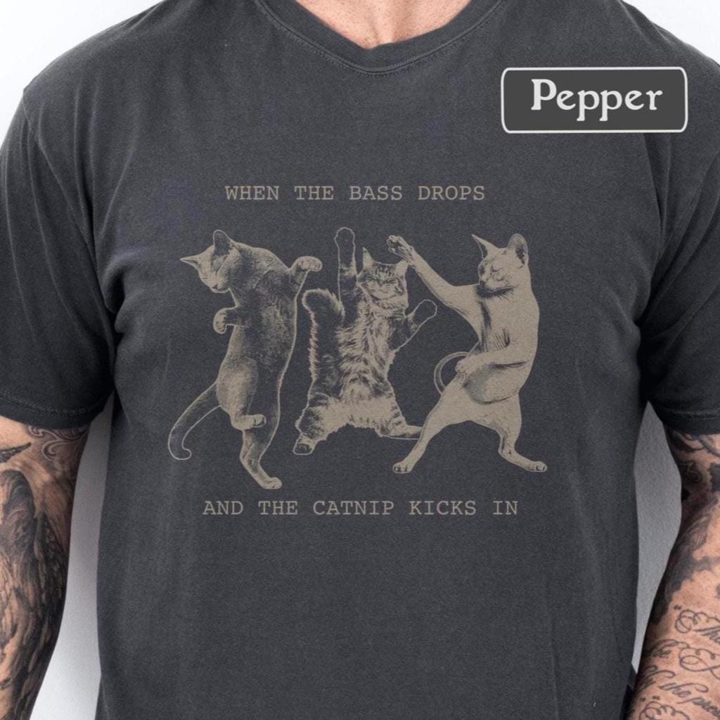 Funny Cat Shirt Catnip Shirt Cat Lover Gift Funny Cat T Shirt Dancing Cats Tee Vintage Cat Shirt Humor Graphic Tee Unisex