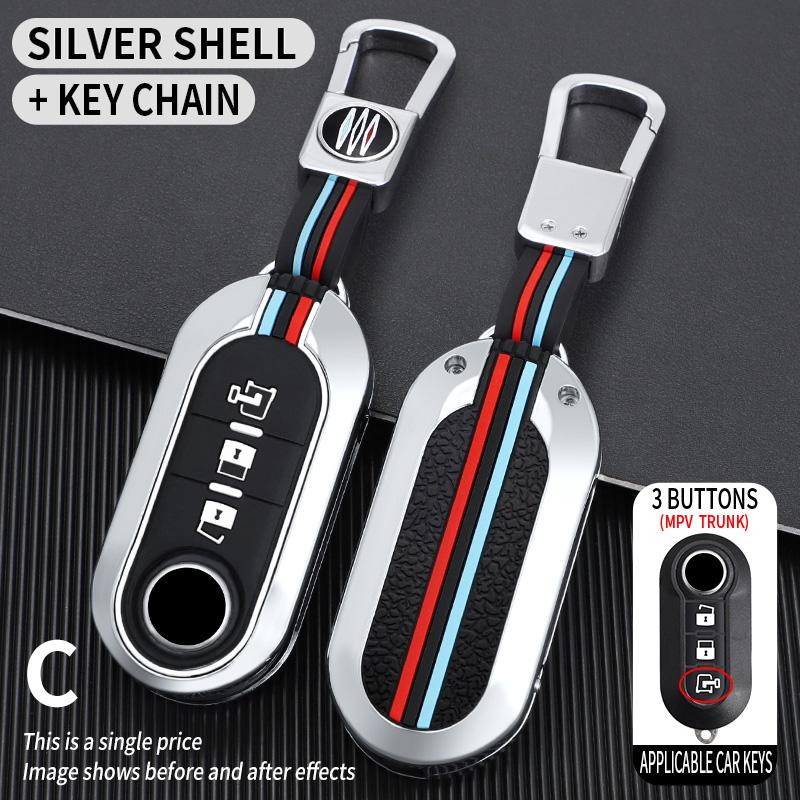 Zinc Alloy Car Key Case Cover Shell Fob for FIAT 500 Ducato Panda Punto 500L Lancia Musa for Citroen Jumper for Peugeot Boxer