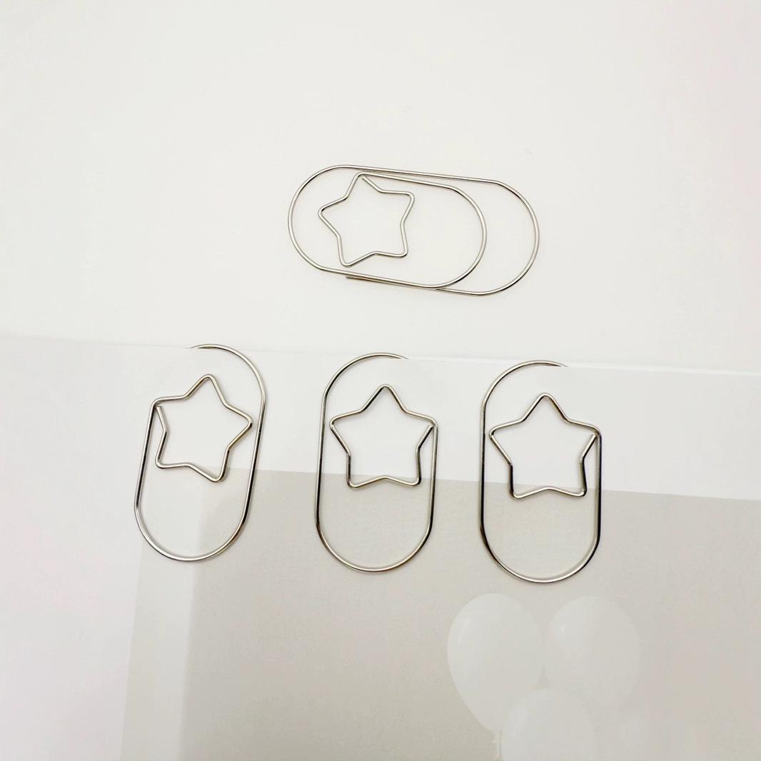 Silver Star Heart-Shaped Multifunctional Paperclip Set Large 70x30mm серебряный