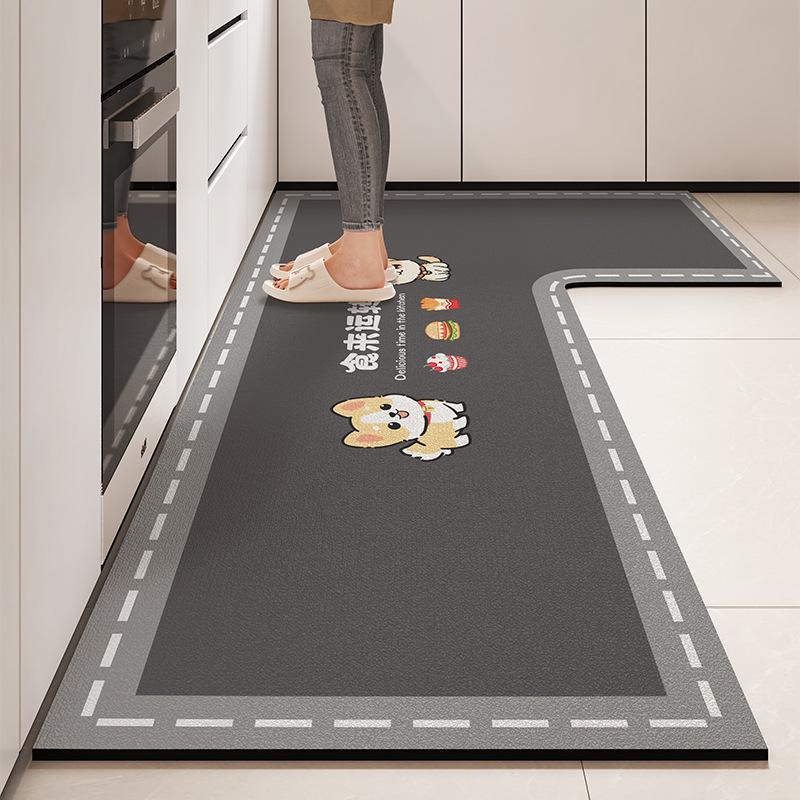 L-shaped Diatom Mud Easy To Clean Foot Pad High-quality Dirt-resistant Anti-slip Pad Household Water-absorbent Oil-absorbent Floor Mat