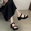 Summer Platform Wedges Heel Women Slippers Outdoor Open Toe Dress Ladies Height Increase Slides Shoes