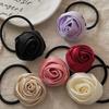 5 Colors Satin Hair Tie Rope Women Fashion Rose Flower Hair Rubber Bands Scrunchies Korean Elastic Hair Accessories Headwear