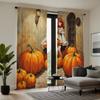 2pcs HD Back Room Pumpkin cartoon Girl curtain Yellow tie digital printed curtain Home Decoration style Decorate living room