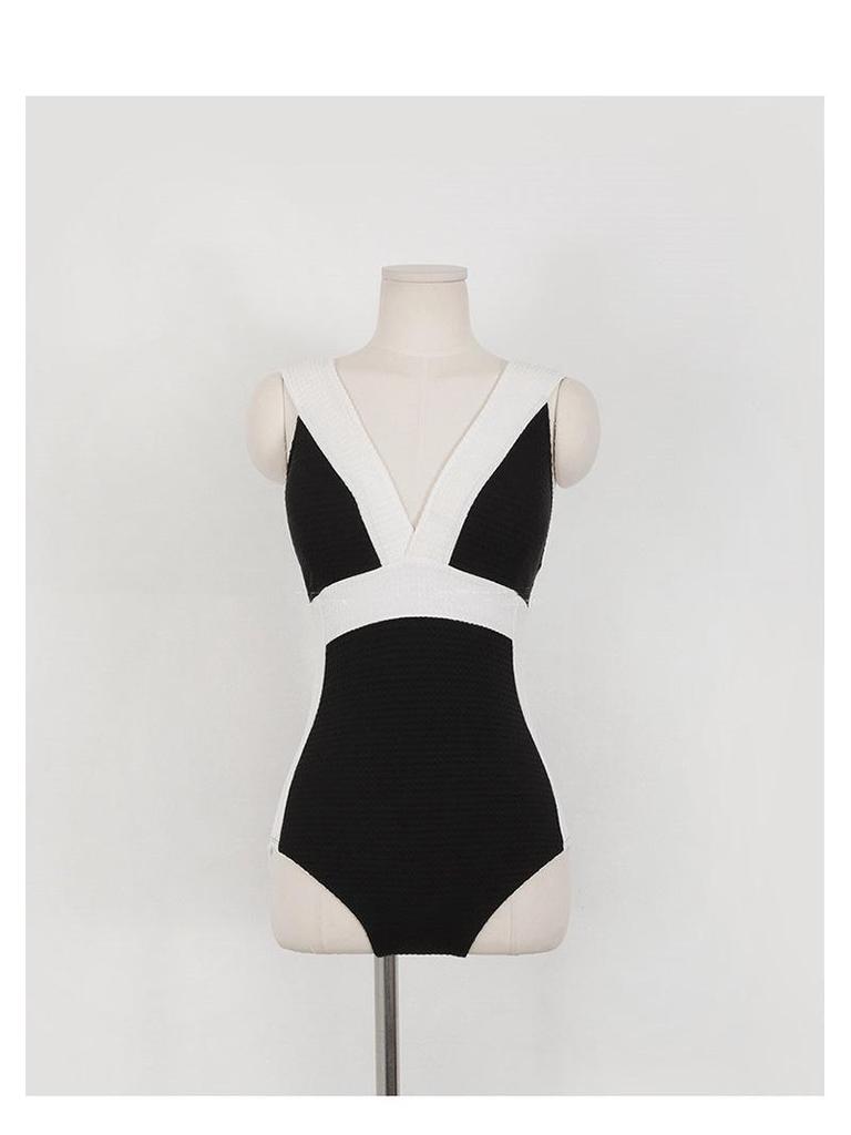 Japanese & Korean Women's Slimming Triangle One-Piece Swimsuit 2023 - New Style, Tummy Control, Conservative Design for Hot Springs
