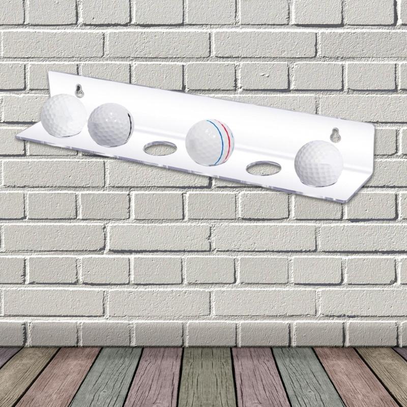 Golf Balls Display Rack Clear Acrylic Golf Balls Stand Floating Wall Mounted Shelves Displays up to 6 Golf Balls Enduring