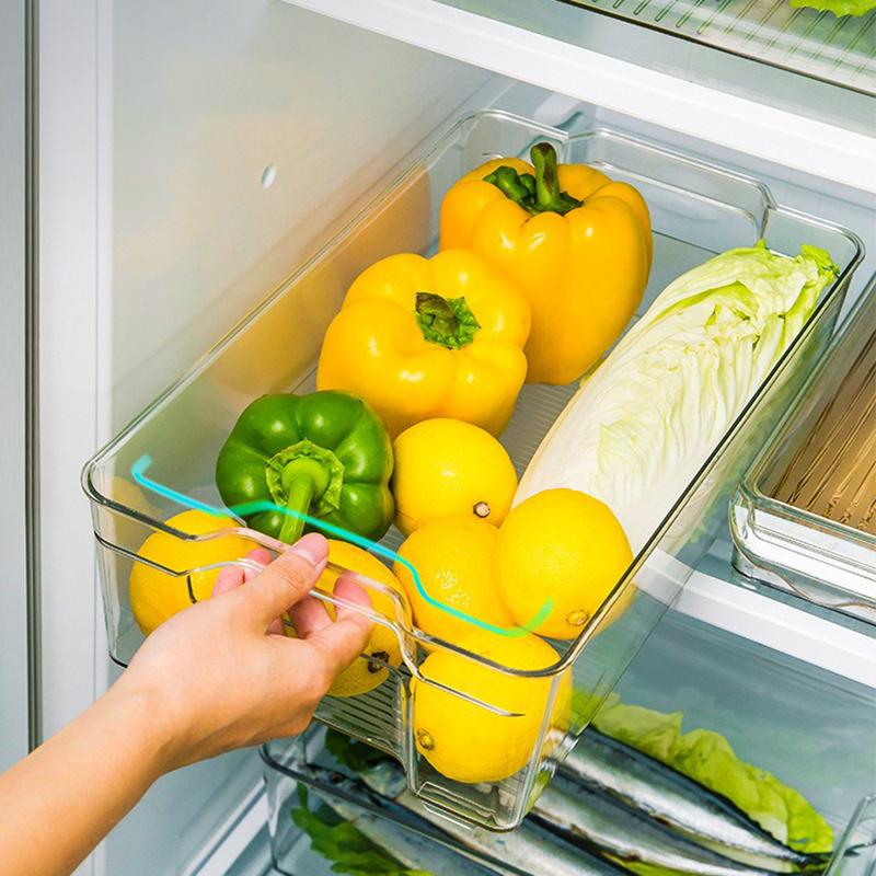 

TY-0639 Kitchen Refrigerator Food Organizer Clear PET Storage Box,Size M (BPA Free,No FDA) Type A