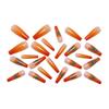 Almond Shape French Gradient Orange Nails with Rainbow Heart: Eye-Catching, Skin-Brightening, Hot Selling Manicure
