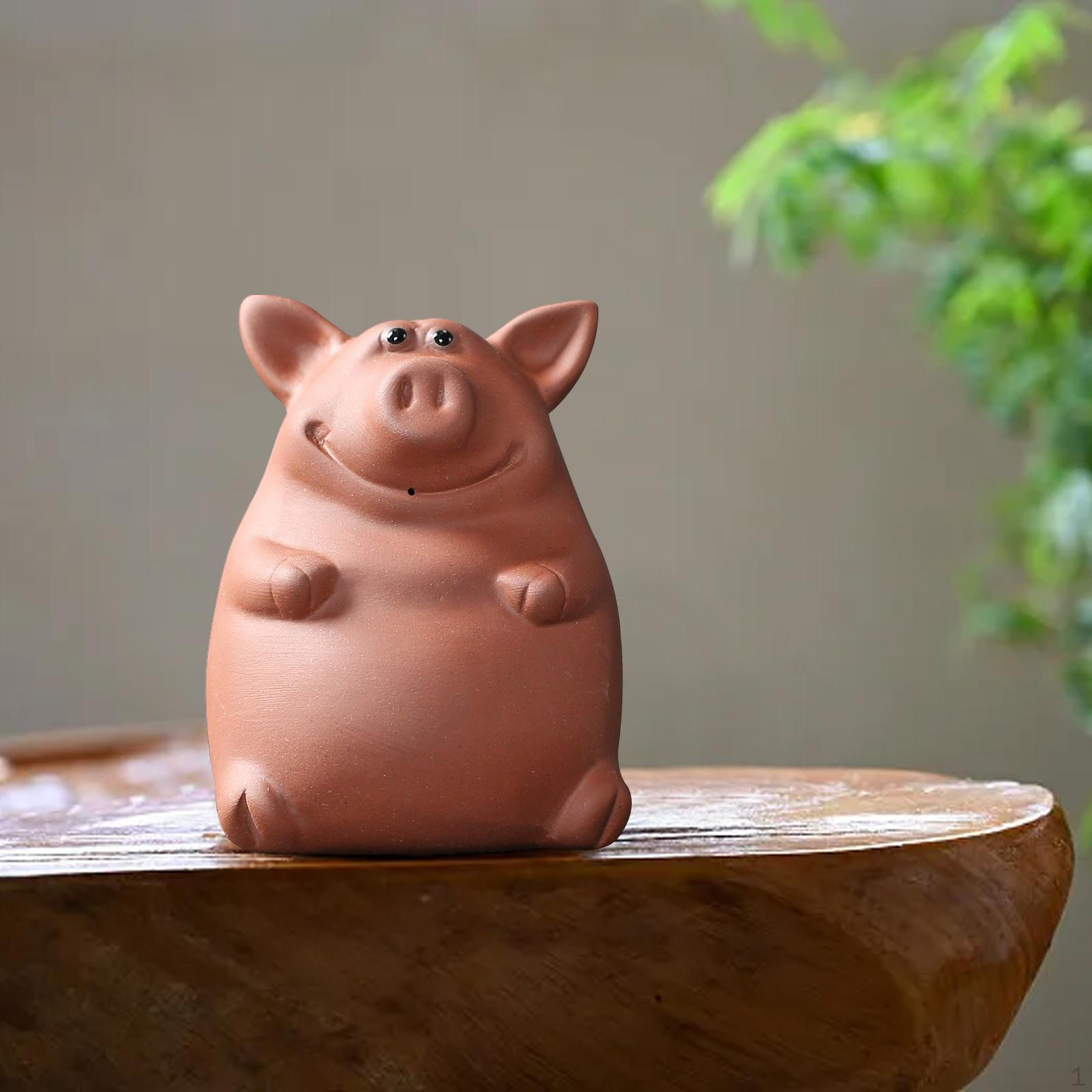 

Ceramic Clay Mini Pig Sculpture Tea Pet Miniature DIY Terrarium Craft Table Ornament Souvenir
