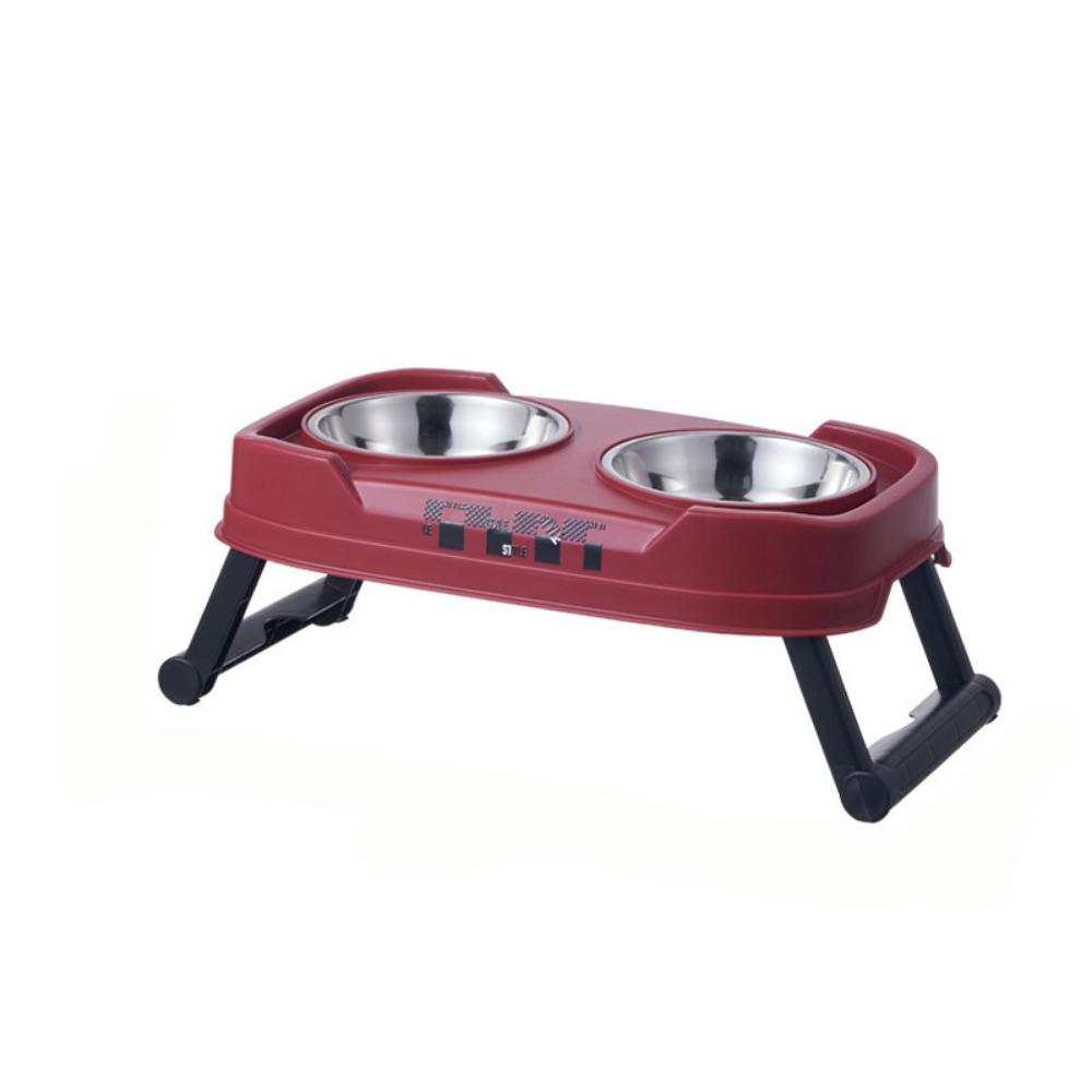 

Neck Protection Double Cat Bowl Non-Slip Cat Feeding Bowl Practical Pet Water Food Bowl Home красный