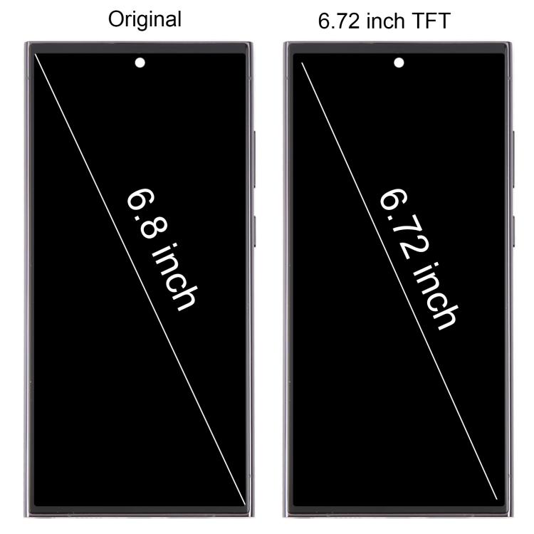 Per Samsung Galaxy S23 Ultra SM-S918B Schermo LCD TFT da 6,72 pollici Assemblaggio Completo Digitizer con Telaio, Non Supporta l'Identificazione delle Impronte Digitali