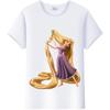 Kawaii Cartoon Women Blouse Tangled Princess Ladies T-shirts Summer Top Y2k Harajuku Korean Oversized Clothes Girl Shirts