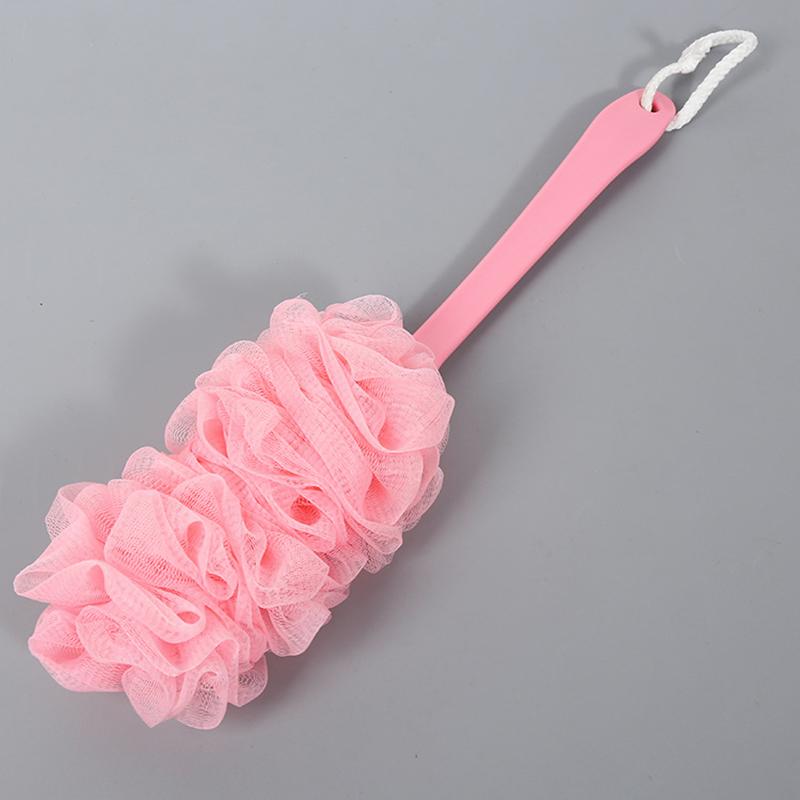 Long Handle Bath Brush Hanging Soft Mesh Back Body Bath Sponge Brush Shower Pink Spa Scrubber Bath Accessories For Adult