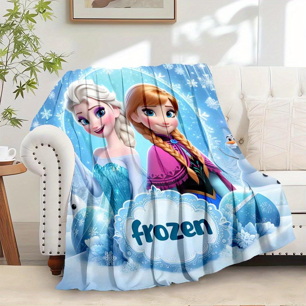 1pc Flannel Frozen Elsa and Anna Snowflake Throw Blanket - Great for bedding, sofa cover, gift, home