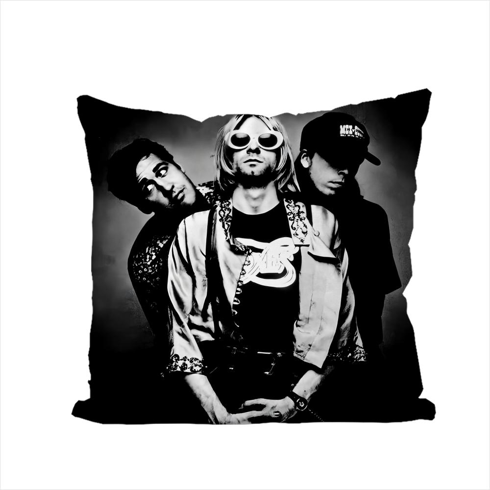 Band NNirvanaes Pillow Case For Car Sofa Decorative Home Doublesided Print Plush Square Throw Pillow Cushion Cover
