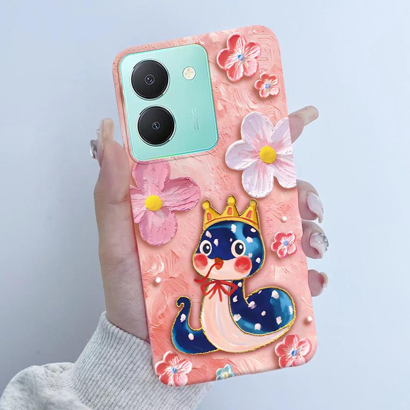 For Vivo Y27s Case Vivo Y36 Russian Cover Beautiful Butterfly Flower Girls Design Bumper Shell For Vivo V2247 V2322 Back Housing