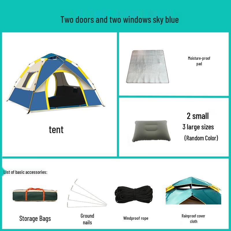 OEING 3-4 Person Outdoor Camping Tent Set