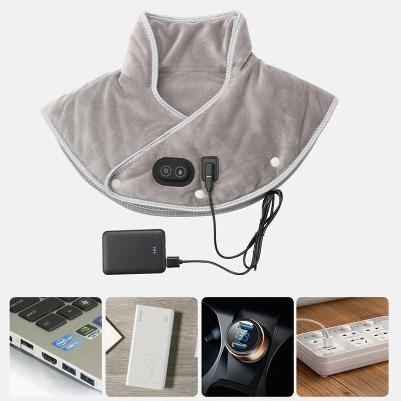Electric Heating shoulder Neck Pad Massager Portable Cervical Brace Wrap Thermal Compress Relieve Pain & Fatigue Back Brace Tool