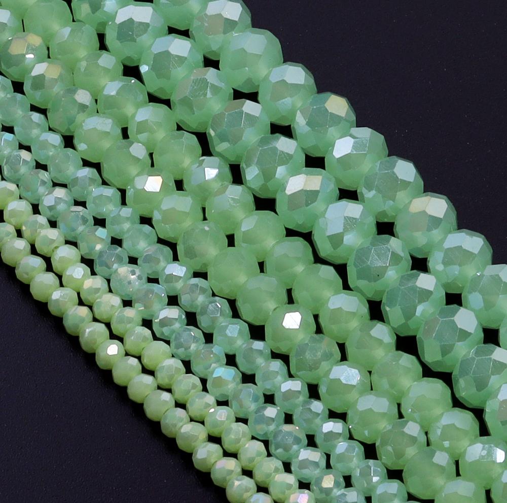 3/4/6/8/10mm Multicolor Crystal Glass Faceted Beads Rondelle Spacer Flat Abacus Bead For Jewelry Making DIY Necklace Accessories
