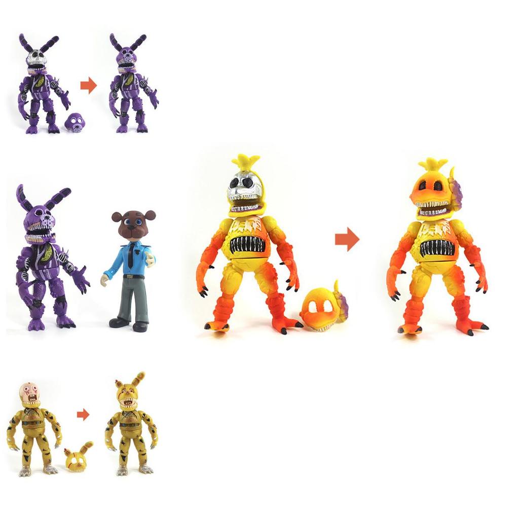 Vibrant 6pcs Fnaf Five Nights At Freddy's Light Up Action Figures For Kids