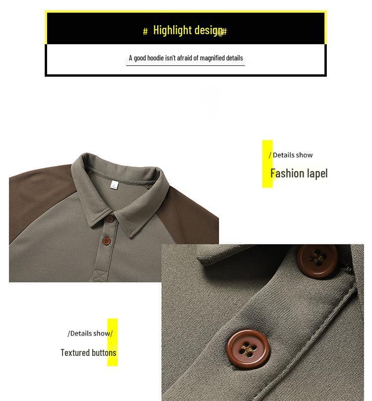 Men's Casual Sports Hoodie: Loose-Fit Lapel Long Sleeve T-shirt for Autumn