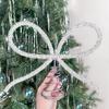 Gold Bow Tree Topper Christmas Tree Topper Elegant Rhinestone Bow Tree Topper for Xmas Holiday Decor Gold for Christmas for Home