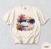 Swan Lake Floral T-Shirt, Romantic Mountain Sunset Graphic, Vintage Nature Tee, Comfort Colors® Swan Lover Gift